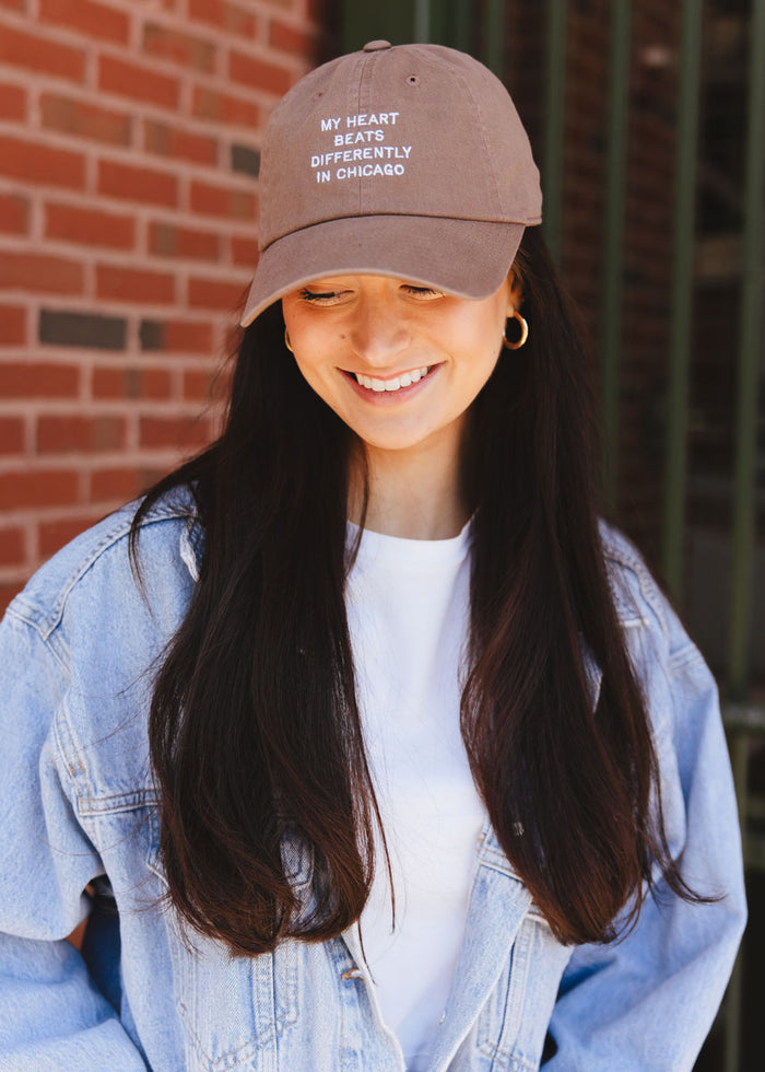 Chicago Heartbeat Dad Hat - Espresso