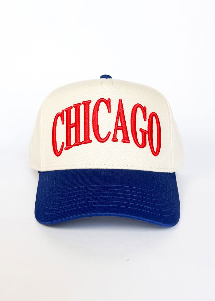 Chicago Puff Baseball Cap - Royal & Red
