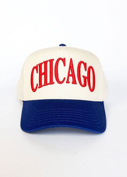 Chicago Puff Baseball Cap - Royal & Red