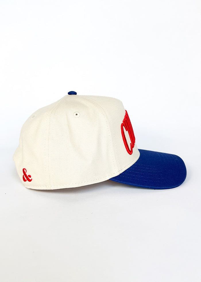 Chicago Puff Baseball Cap - Royal & Red