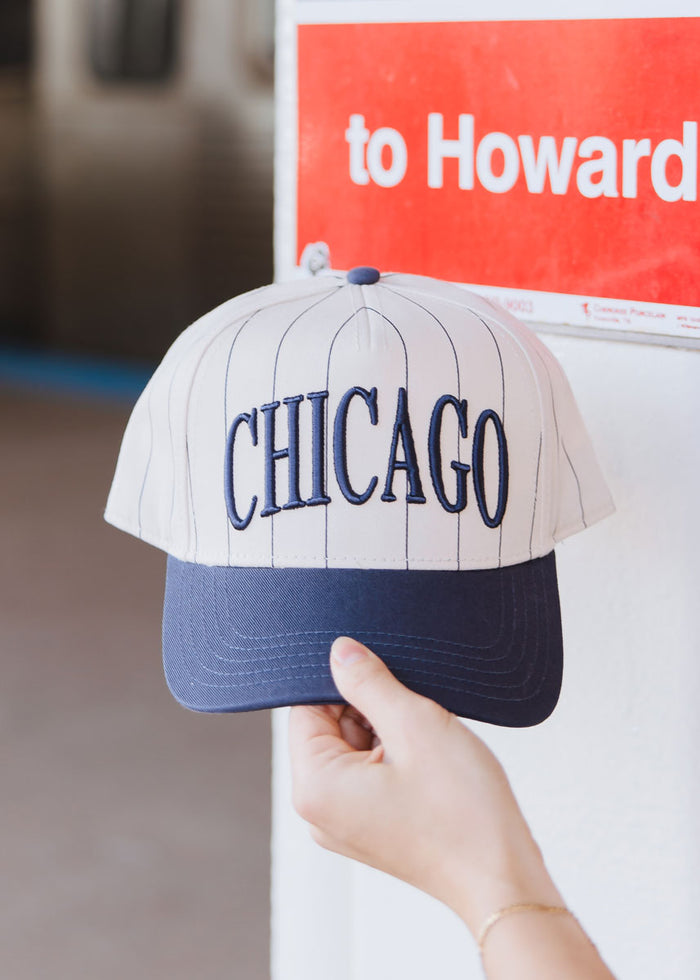 Chicago Puff Pinstripe Baseball Cap - Breaker Blue