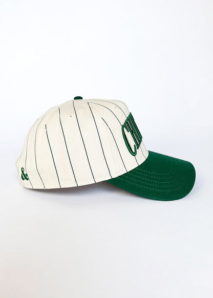Chicago Puff Pinstripe Baseball Cap - Emerald