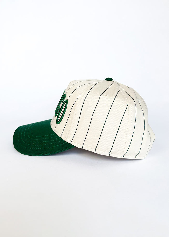 Chicago Puff Pinstripe Baseball Cap - Emerald