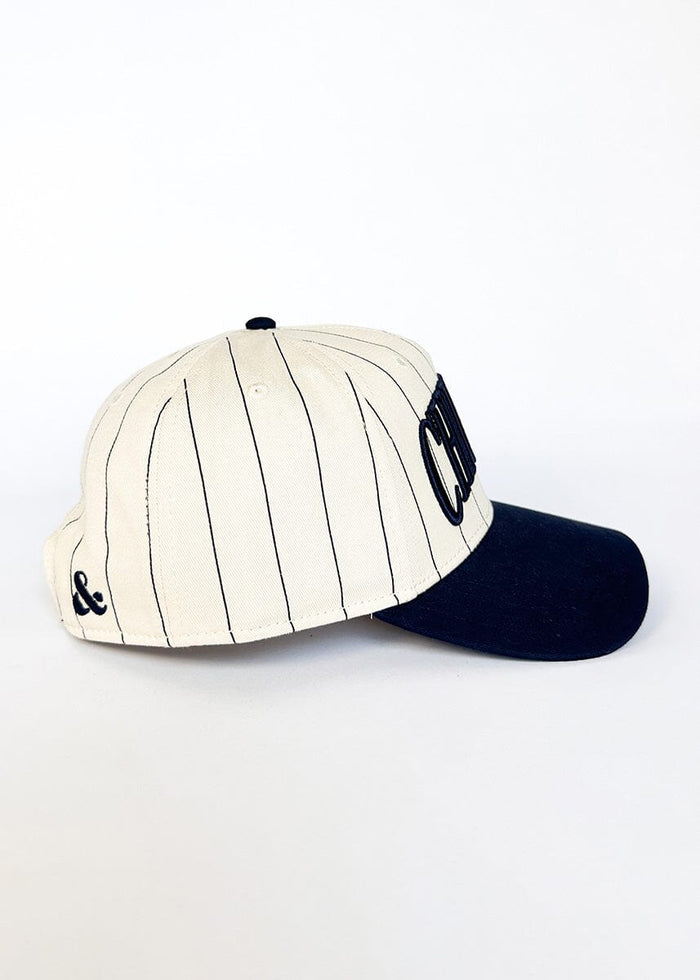 Chicago Puff Pinstripe Baseball Cap - Navy