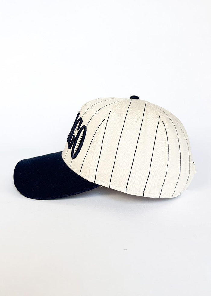 Chicago Puff Pinstripe Baseball Cap - Navy