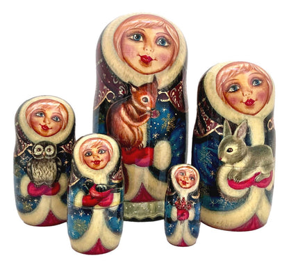 Christmas Russian Matryoshka Doll Winter Storyteller BuyRussianGifts Store