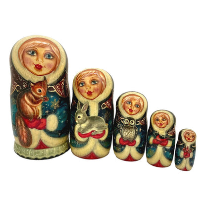 Christmas Russian Matryoshka Doll Winter Storyteller BuyRussianGifts Store