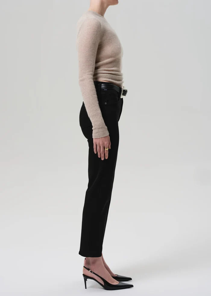 Citizens of Humanity Caia High Rise Straight Leg in Plush Black