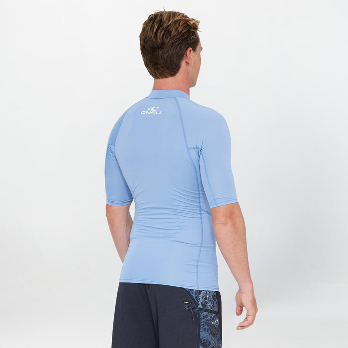 Clean & Mean Short Sleeve Rash Vest - Faded Denim