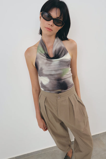 Collar Tie-Dye Top