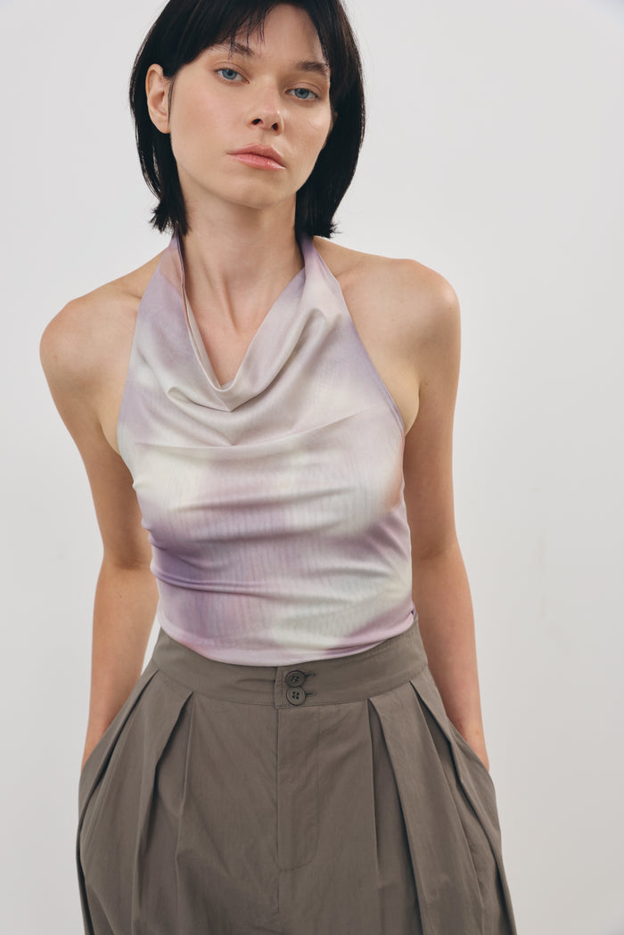 Collar Tie-Dye Top