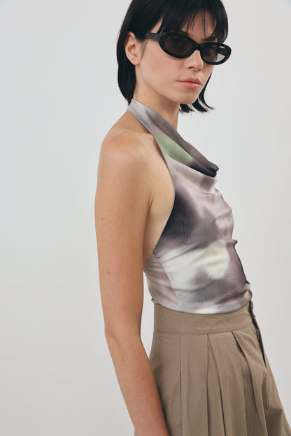 Collar Tie-Dye Top