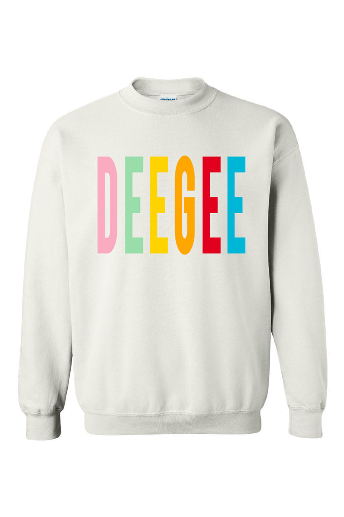 Colorful DeeGee Crewneck - Hannah's Closet - The Official Boutique for Delta Gamma