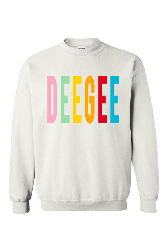 Colorful DeeGee Crewneck - Hannah's Closet - The Official Boutique for Delta Gamma