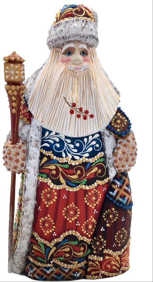 Russian Santa wood carved figurine