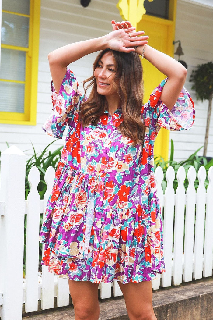 Colorful Bohemian shirt dress by Dream, a vibrant tunic with boho patterns and relaxed fit, perfect for casual wear.
