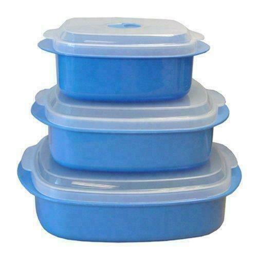 Corelle Calypso 6pc Plastic MICROWAVE COOKWARE Set VENT Lids *PICK Your PATTERN