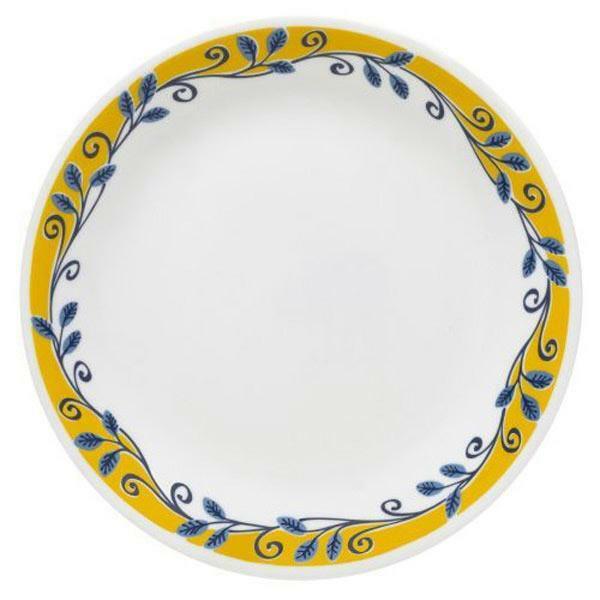 Corelle CASA FLORA 6 3/4 BREAD DESSERT Plate *Mexico BLUE & YELLOW Leaf Vine NEW
