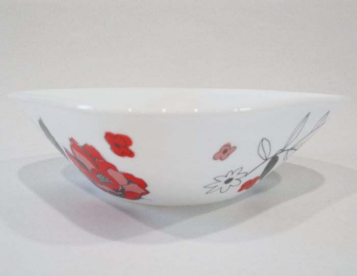❤️ Corelle CHELSEA ROSE Square 22-oz SOUP BOWL Cereal 6.5" *Red Black Grey Floral