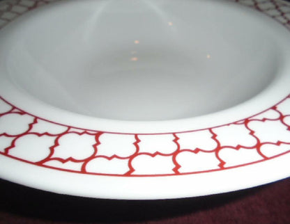 Corelle CRIMSON TRELLIS Wide Rim 28-oz Entree BOWL 11" Serving Pasta HOLIDAY RED