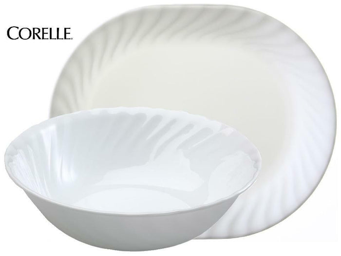 Corelle ENHANCEMENTS Choice of: 1-Qt SERVING BOWL or PLATTER *White Swirl Rim