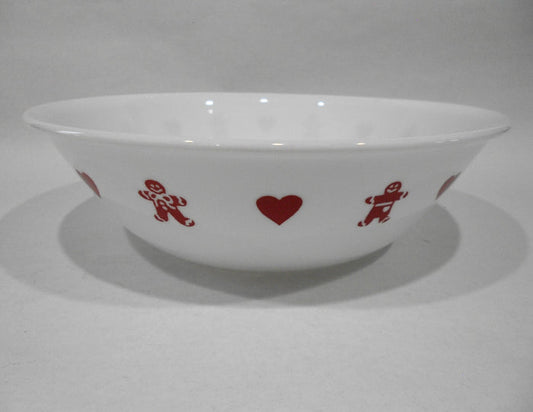 ❤️ Corelle GINGERBREAD MEN & HEARTS 1-Qt SERVING BOWL Christmas Valentines