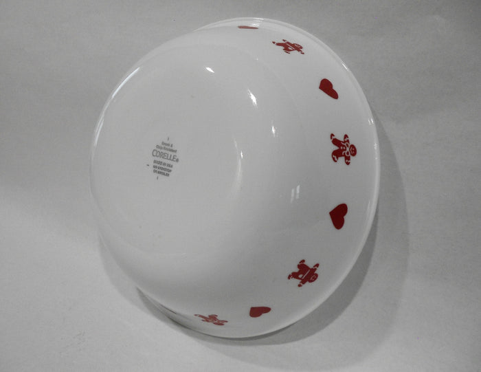 ❤️ Corelle GINGERBREAD MEN & HEARTS 1-Qt SERVING BOWL Christmas Valentines