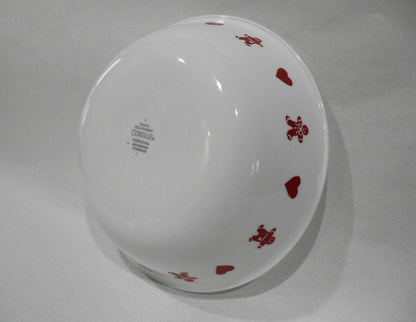❤️ Corelle GINGERBREAD MEN & HEARTS 1-Qt SERVING BOWL Christmas Valentines