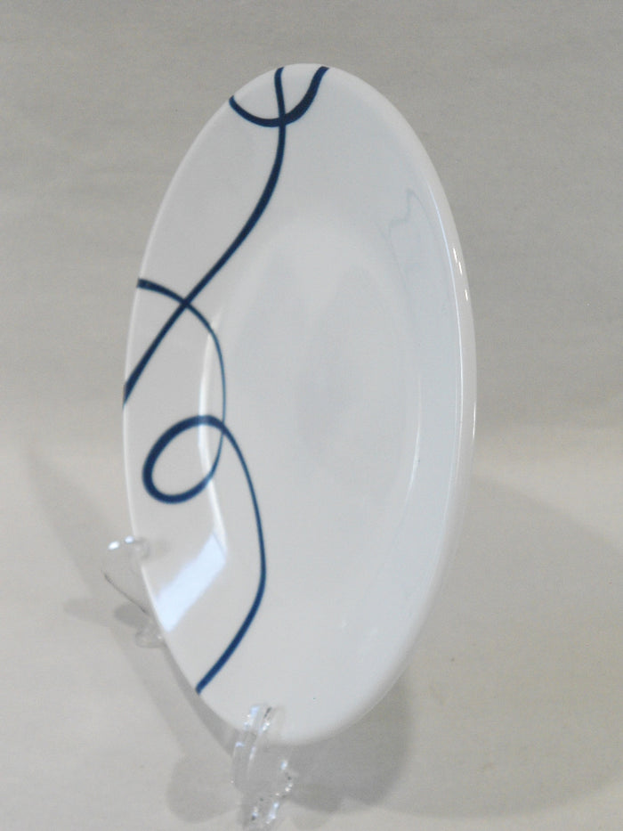 ❤️ Corelle LIA 6.75" APPETIZER PLATE Bread Pie Side Dish / Cobalt Blue Curly Swirls