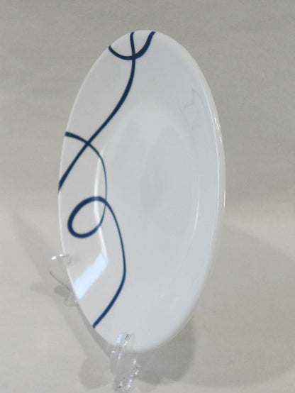 ❤️ Corelle LIA 6.75" APPETIZER PLATE Bread Pie Side Dish / Cobalt Blue Curly Swirls
