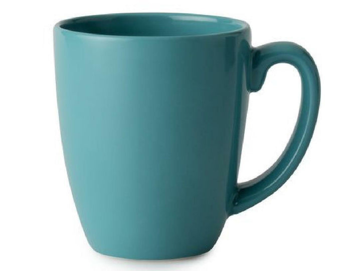 Corelle Livingware TURQUOISE TEAL Santorini / Garden Lace 11-oz STONEWARE MUG Cup
