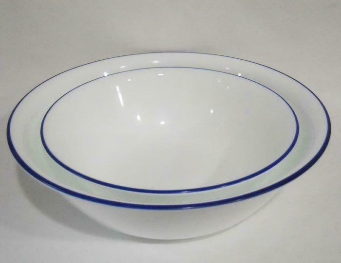 Corelle NAVY INDIGO BLUE RIM *Choose 1 or 2 Qt SERVING BOWL *Cafe, True, Lia, Nordic, Hoops