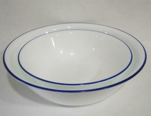 Corelle NAVY INDIGO BLUE RIM *Choose 1 or 2 Qt SERVING BOWL *Cafe, True, Lia, Nordic, Hoops