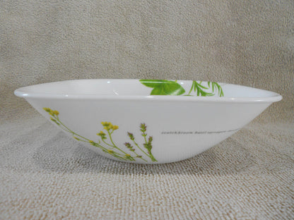 Corelle Square EUROPEAN HERBS 23-oz SOUP CEREAL BOWL Earthen Garden Green *NEW