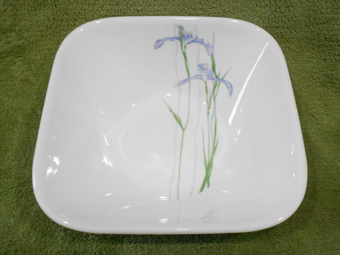 ❤️ CORELLE Square SHADOW IRIS 22-oz Soup Cereal BOWL *Purple Floral Pattern Inside