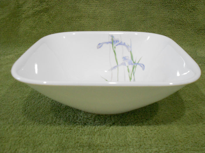 ❤️ CORELLE Square SHADOW IRIS 22-oz Soup Cereal BOWL *Purple Floral Pattern Inside