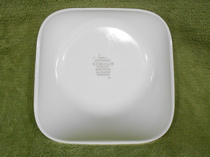 ❤️ CORELLE Square SHADOW IRIS 22-oz Soup Cereal BOWL *Purple Floral Pattern Inside