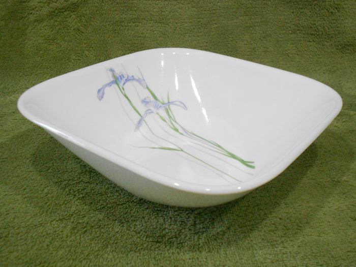 ❤️ CORELLE Square SHADOW IRIS 22-oz Soup Cereal BOWL *Purple Floral Pattern Inside