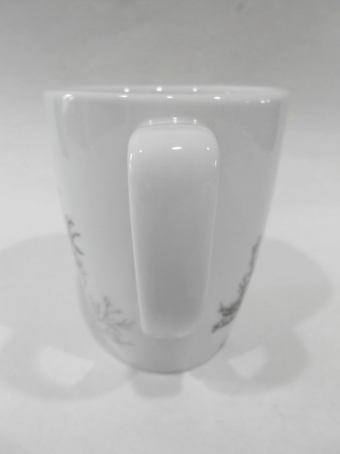 Corelle Square TIMBER SHADOWS 12-oz Porcelain MUG *Black Grey Leafless Branches
