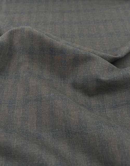 Cossato Cotton & Cashmere Check Fabric, Earthy Olive