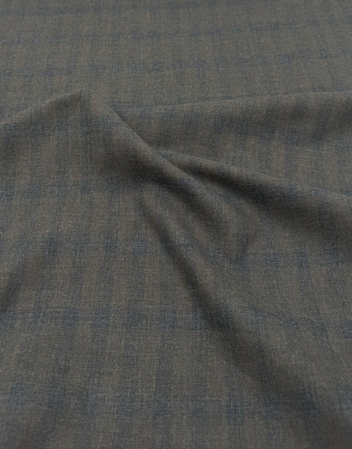 Cossato Cotton & Cashmere Check Fabric, Earthy Olive