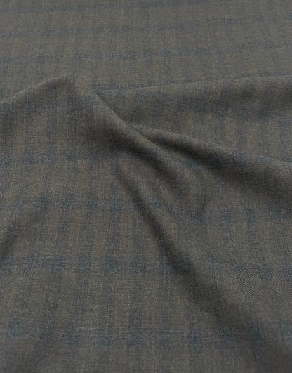 Cossato Cotton & Cashmere Check Fabric, Earthy Olive
