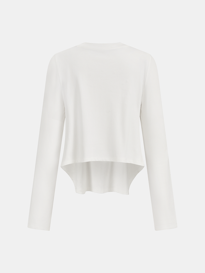 Cotton-Blend Knot-Front Cropped Top