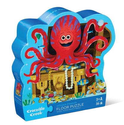 Crocodile Creek Inc. 36-Piece Shaped Box Puzzle Octopus Treasure