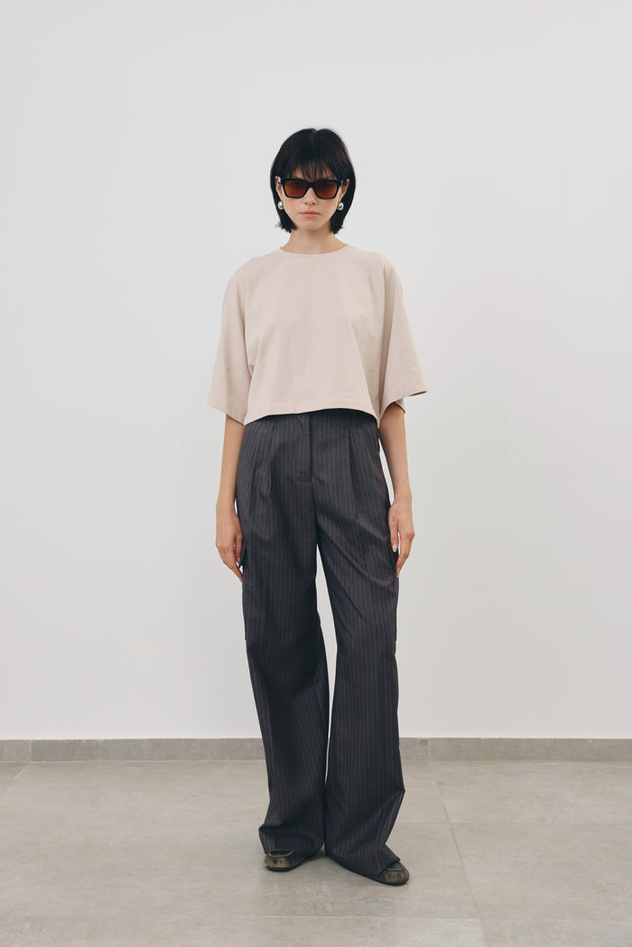 Cropped Wide-Sleeve Tee