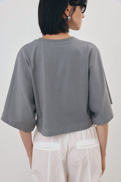 Cropped Wide-Sleeve Tee