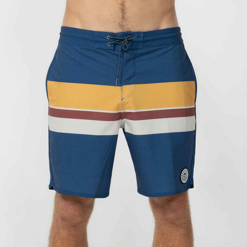Cruzer Stripe Scallop 18" Boardshort - Indigo