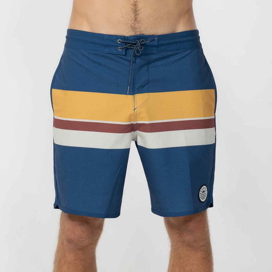 Cruzer Stripe Scallop 18" Boardshort - Indigo