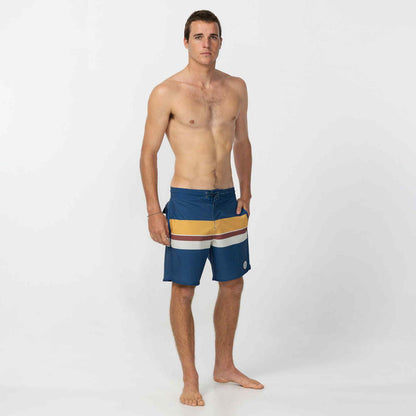 Cruzer Stripe Scallop 18" Boardshort - Indigo