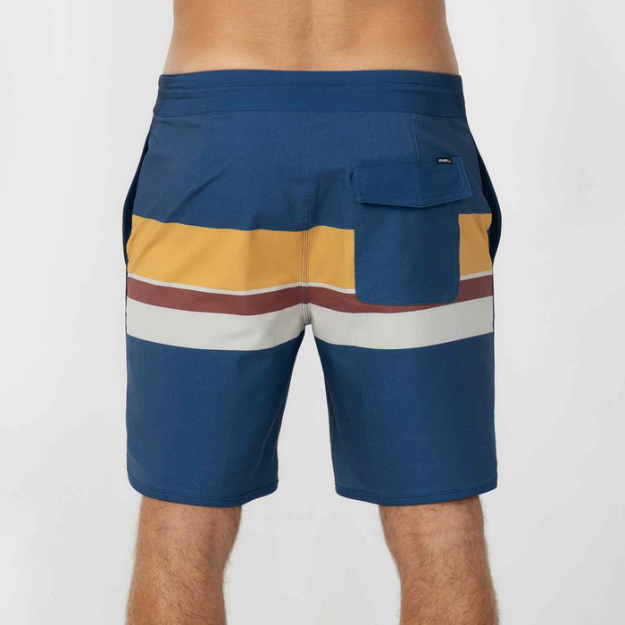 Cruzer Stripe Scallop 18" Boardshort - Indigo